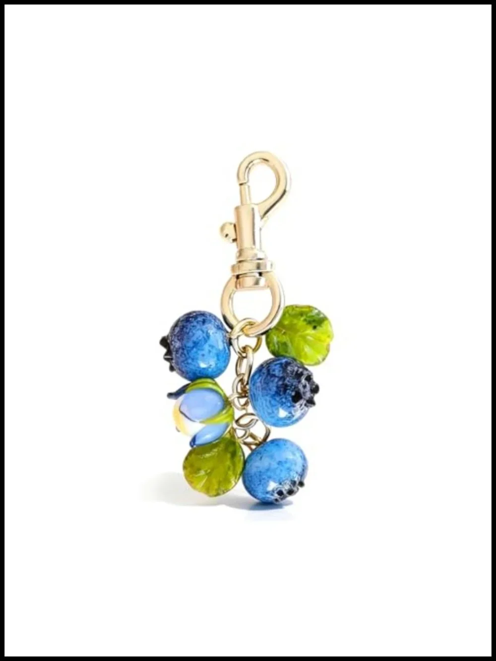 Blueberry Fruit Charm Keychain for Handbags Tote Bags Cute 3D Plastic Purse